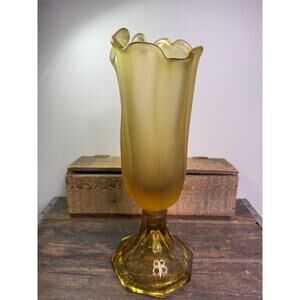 Fenton Art Glass Swung Handkerchief Vase In Autumn Gold With Satin Top